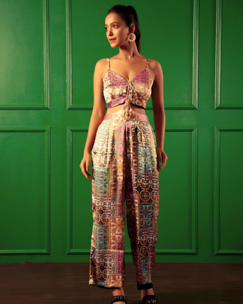 Stylish Printed Jumpsuit – Drawstring Waist for Perfect Fit