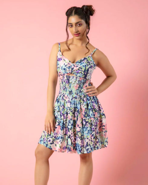 Stretchable A-Line Crepe Mini Dress – Flattering & Comfy Fit