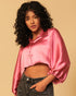 Satin Cropped Shirt for Women – Luxe & Trendy