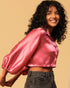 Silky Satin Crop Shirt – Versatile Staple for Day to Night Looks