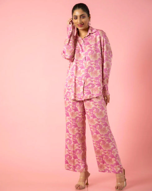 Chic Floral Print Co-ord Set – Matching Top & Bottom for a Feminine Touch