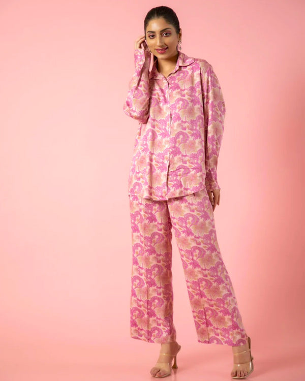 Chic Floral Print Co-ord Set – Matching Top & Bottom for a Feminine Touch