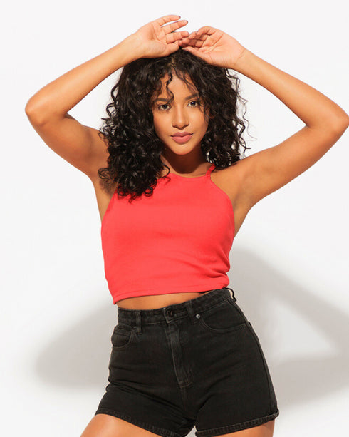 Backless Cotton Ribbed Top – Trendy and Breathable for Day or Night