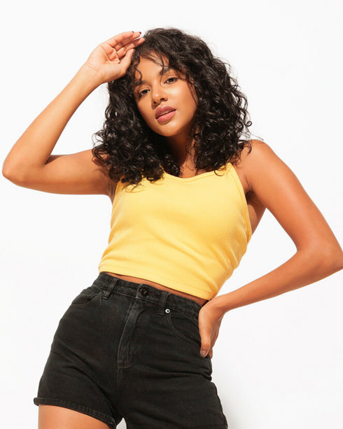 Backless Ribbed Crop Top – Soft Cotton Fit