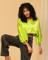Luxe Satin Cropped Shirt – Sleek & Stylish Fit