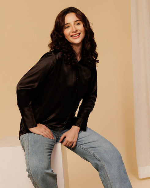 Classy Satin Shirt – Luxe & Polished Look