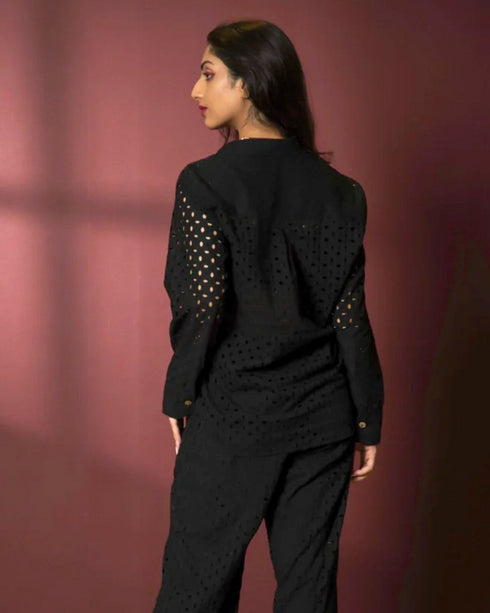 Classic Schiffli Cotton Shirt for Women – Summer Essential