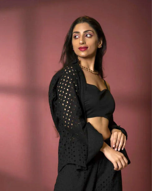 Classic Schiffli Cotton Shirt for Women – Summer Essential