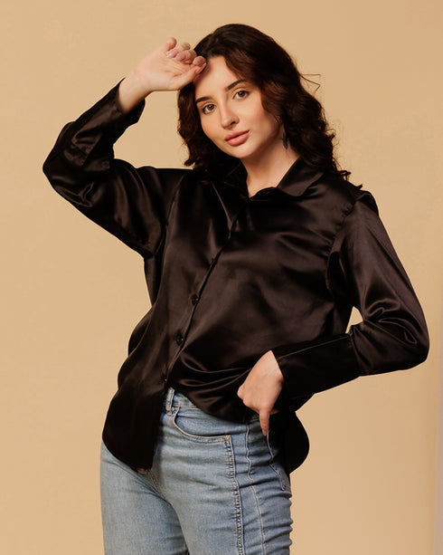 Classy Satin Shirt – Luxe & Polished Look