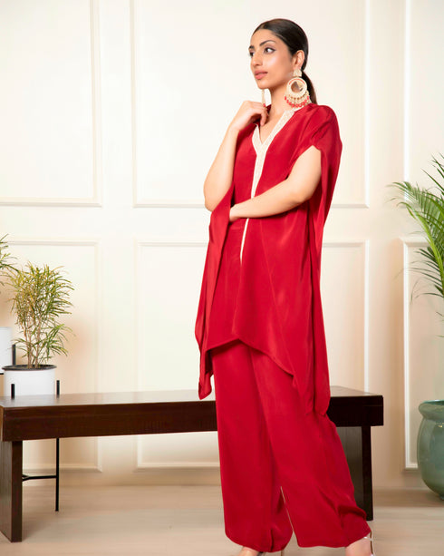 Kaftan Style Co-ord Set in Crepe – Two Piece Comfort Wear