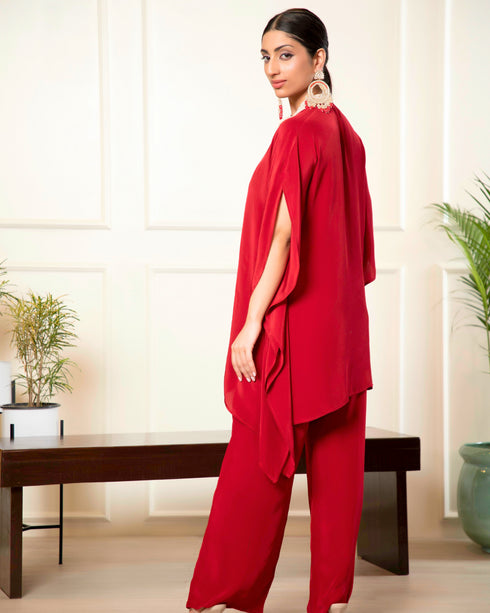 Kaftan Style Co-ord Set in Crepe – Two Piece Comfort Wear