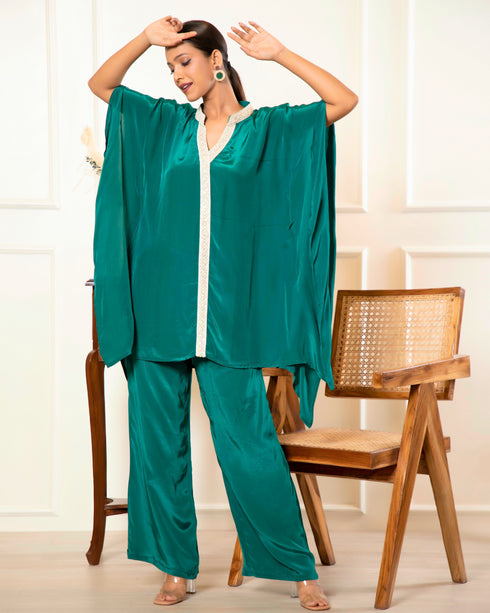 Kaftan Style Co-ord Set in Crepe – Two Piece Comfort Wear