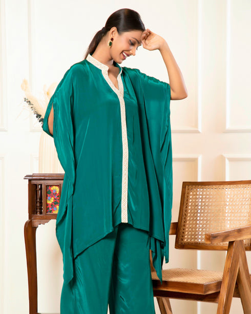 Kaftan Style Co-ord Set in Crepe – Two Piece Comfort Wear