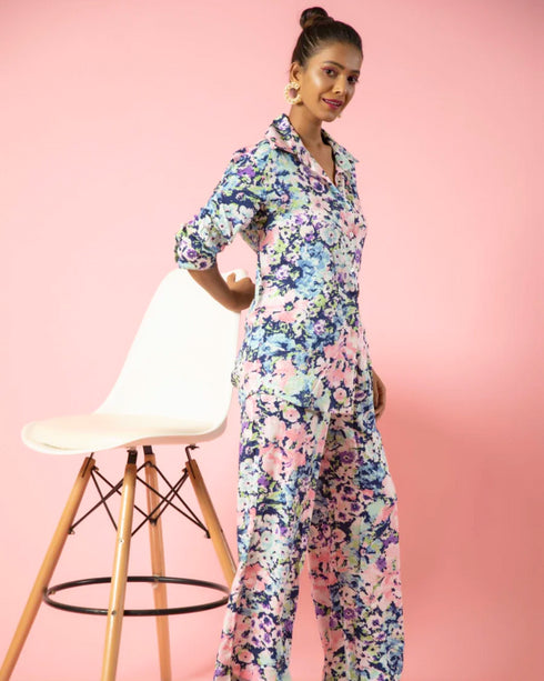 Women’s Floral Printed 2 Piece Co-ord Set – Effortlessly Stylish