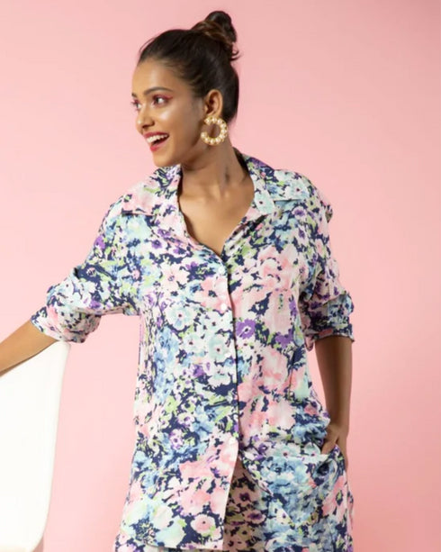 Floral Printed Matching Coord Set – 2 Piece Stylish Set for Casual and Party Wear