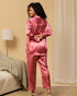Satin Shirt with Straight Pants 2 Piece Coord Set