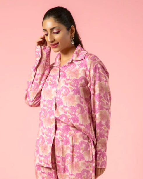 Chic Floral Print Co-ord Set – Matching Top & Bottom for a Feminine Touch