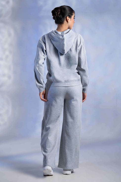 Women’s Knitted Cotton Wool Blend Zip-Up Hoodie Co-Ord Set