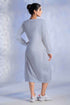 Women's Knitted Cotton Woolen Rib-Cuff Straight Midi Dress