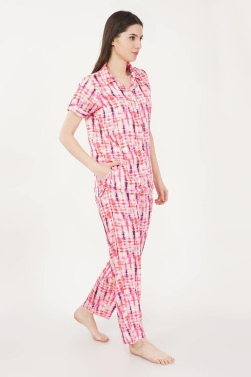 Comfy Tie-Dye Night Suit – 2 Piece Co-ord Set for Women