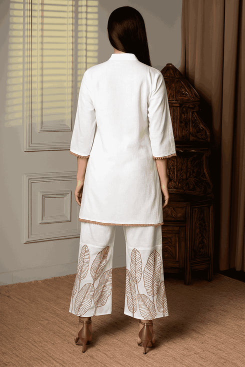 Ivory Embroidery 2-Piece Kurta Set