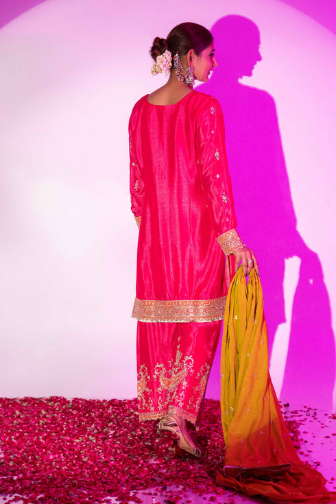 Farsi Rani Pink Luxe 3 Piece Kurta Set