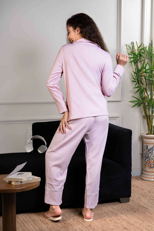 Women Solid Cotton Bubble Night Suit