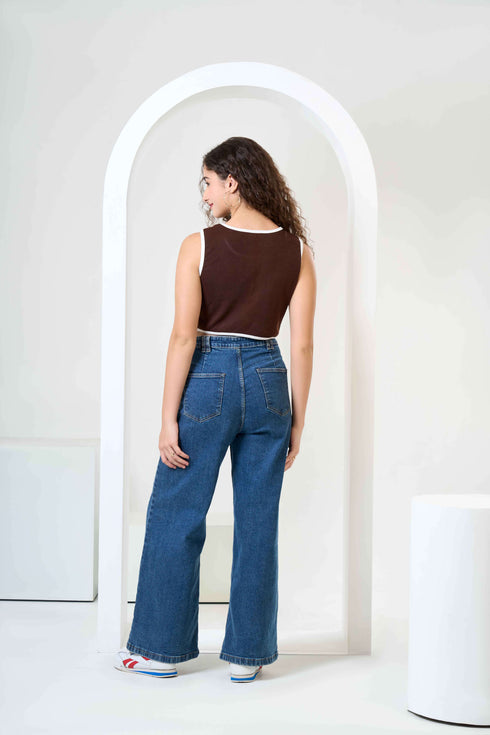 Rib Cotton Sleeveless Crop Top