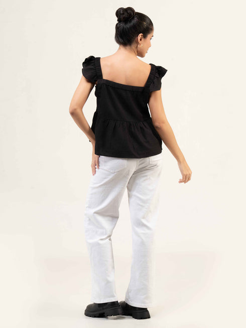 Women Cotton Bubble Peplum Top