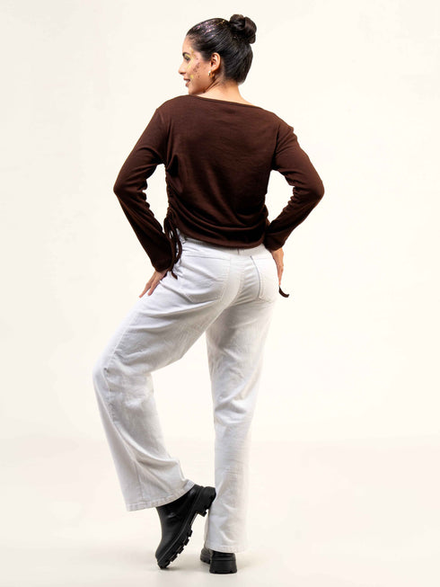 Women Rib Cotton Full Sleeve Top