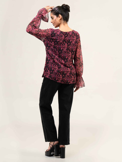 Women Fandi Floral Printed Top