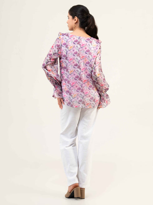 Women Fandi Floral Printed Top