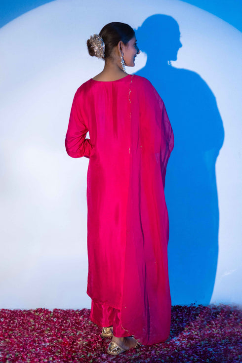 Festive Hot Pink 3 Piece Outfit with Pocket