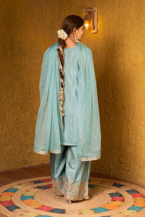 Bridal Radiance Green Kurta 3 Piece Set
