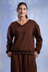Women’s Knitted Cotton Wool blend V-Neck Lounge Co-Ord Set