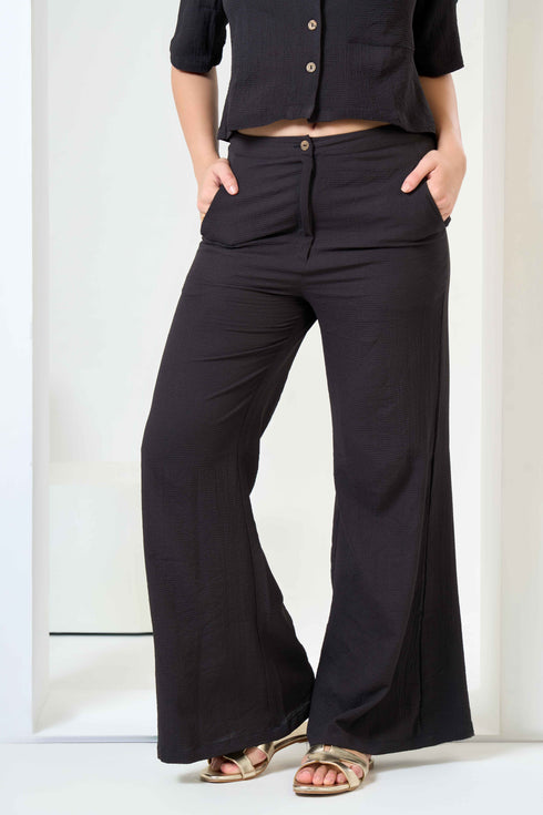 Half Sleeve Shirt with Flared Trouses Co-Ord Sets