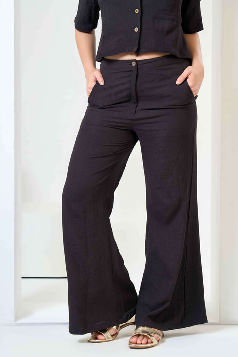 Half Sleeve Shirt with Flared Trouses Co-Ord Sets