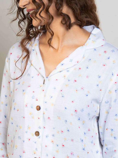 Printed Organic Cotton Night Suit for Women