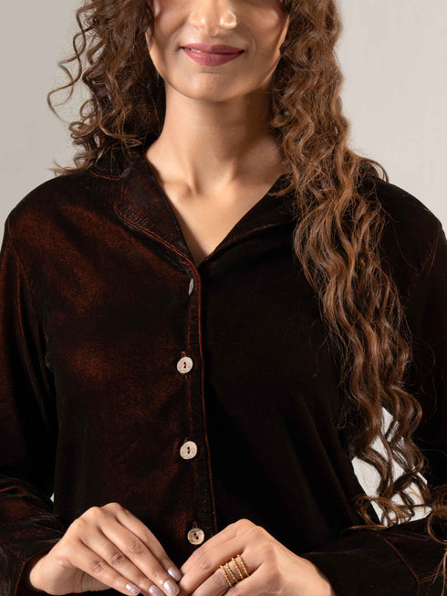 Women's Velvet Winter Nightsuit