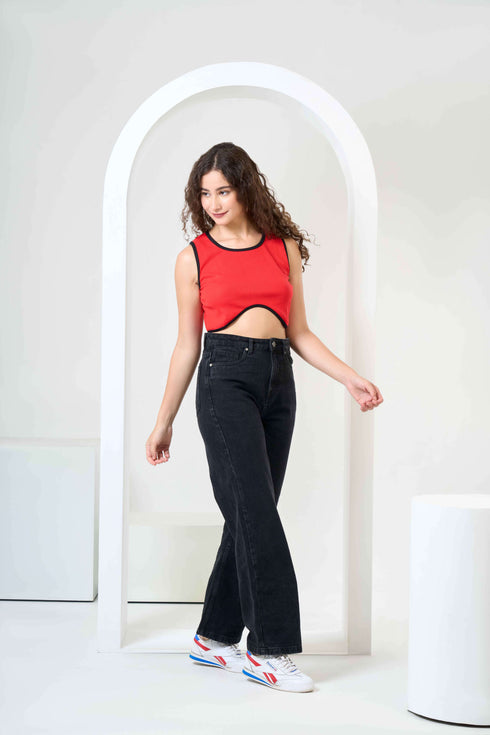 Rib Cotton Sleeveless Crop Top