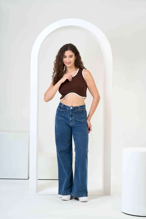 Rib Cotton Sleeveless Crop Top