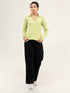 Rib Cotton Full Sleeve Top with Collar