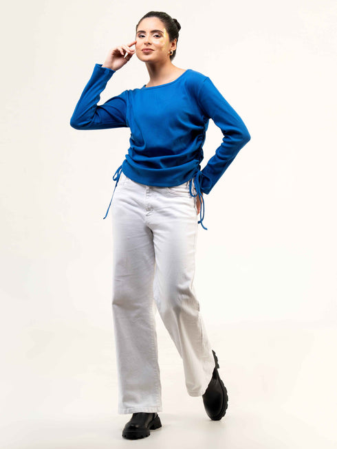 Women Rib Cotton Full Sleeve Top