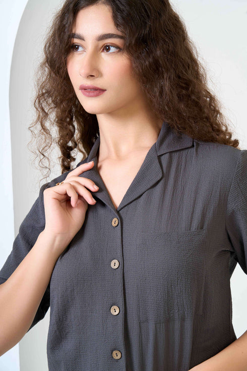 Half Sleeve Shirt with Flared Trouses Co-Ord Sets