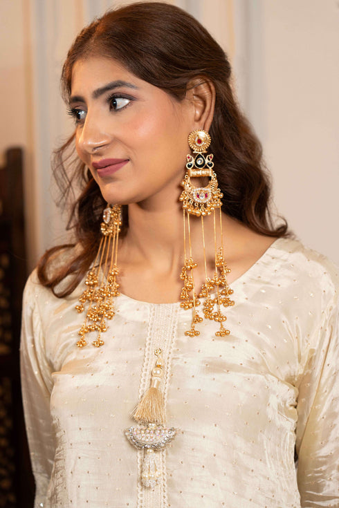 Golden Aura 3-Piece Kurta Ensemble