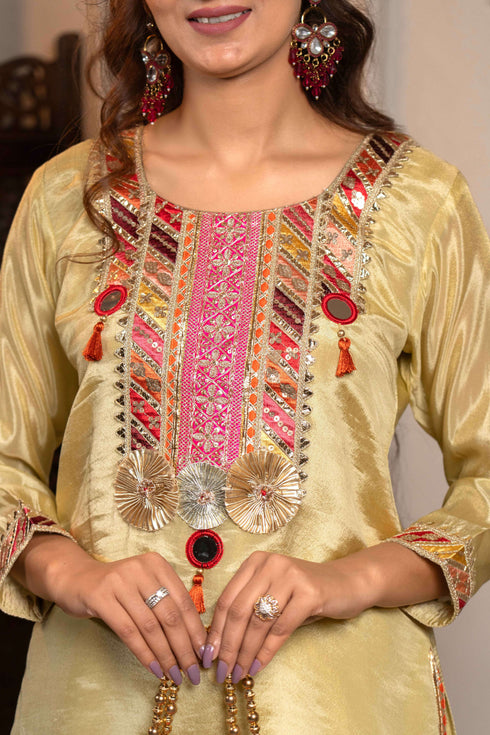 Festive Yellow Golden 2-Piece Co-ord Set