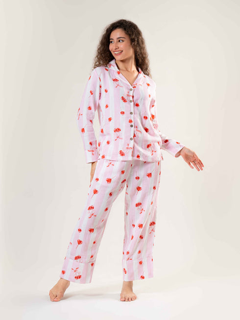 Printed Organic Cotton Night Suit for Women