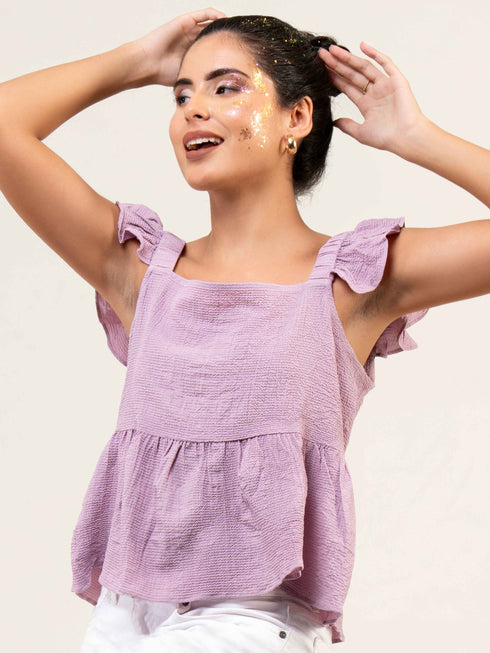 Women Cotton Bubble Peplum Top