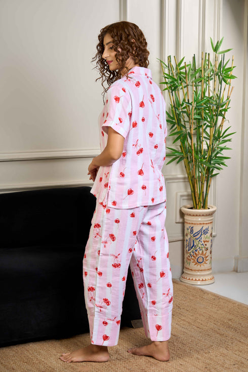 Printed Organic Cotton Night Suit for Women