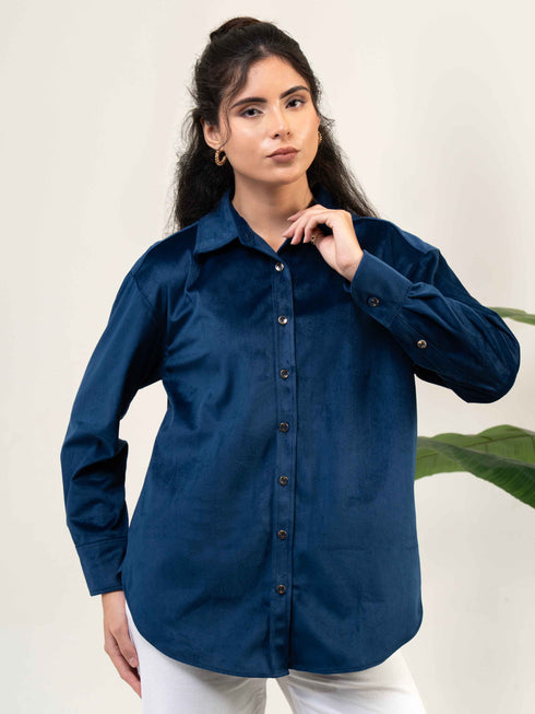 Women Casual Velevt Shirt